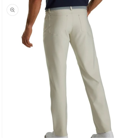 FOOTJOY MEN'S 5-POCKET GOLF PANT 24478 - STONE size 32 x 32 athletic fit - Picture 2 of 7